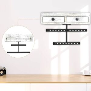 2 Drawers White Earrings Jewelry Wall Display - NWOB